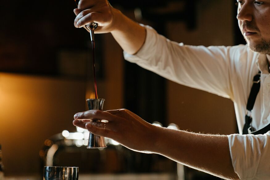 Vintage home bar setting