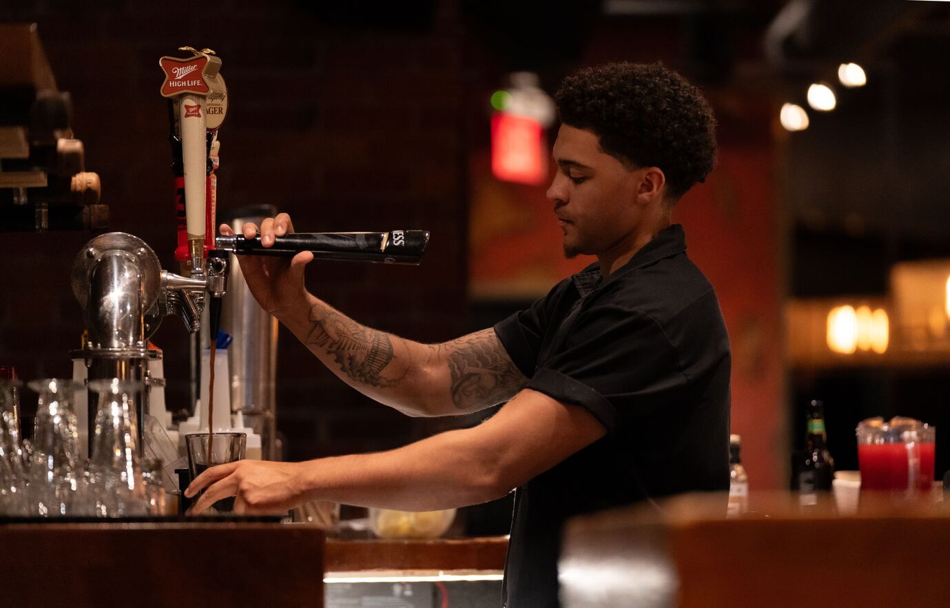 Rustic home bar setting