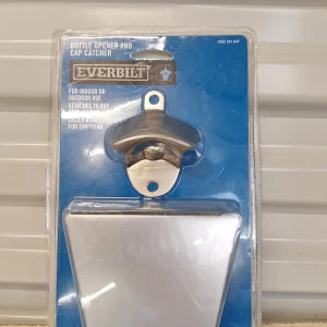 Everbilt Wall Mounted Bottle Opener and Cap Catcher Set - Satin Nickel Finish